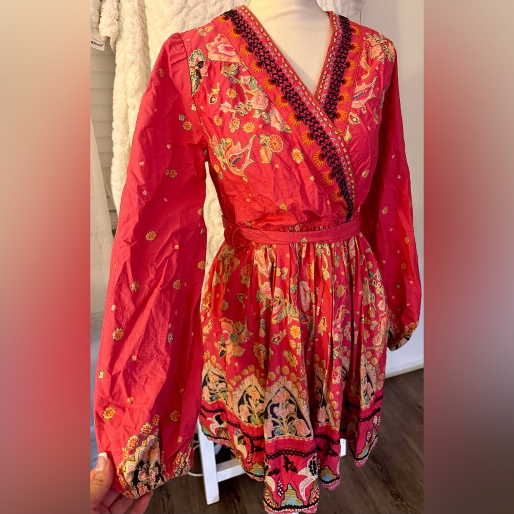 Anthropologie Pink and Black Long Sleeve Dress - Picture 7 of 8